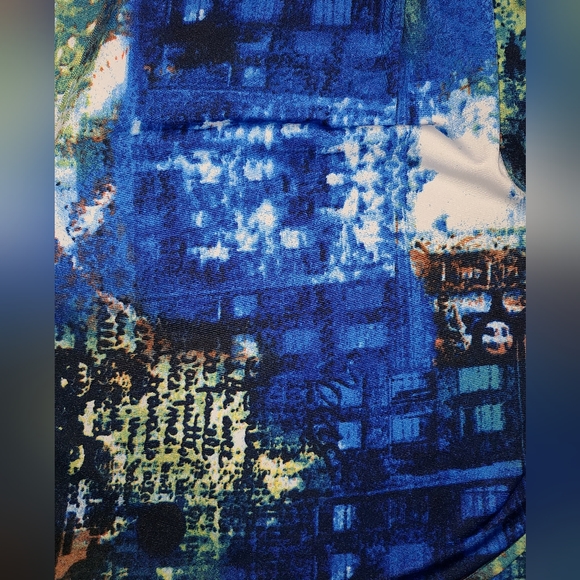 Oleg Cassini Side Tie Dress, Graphic Print Size 4 - Picture 7 of 7